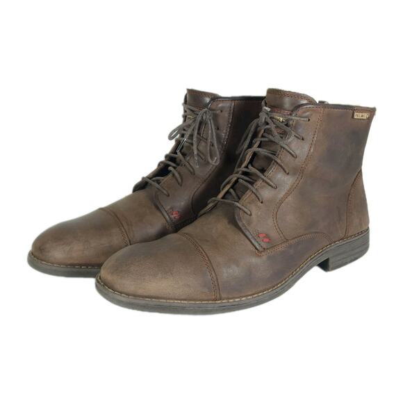 Pikolinos Men’s York US12 EU45 Brown Distressed Leather Zip Ankle Chukka Boots - Picture 1 of 16